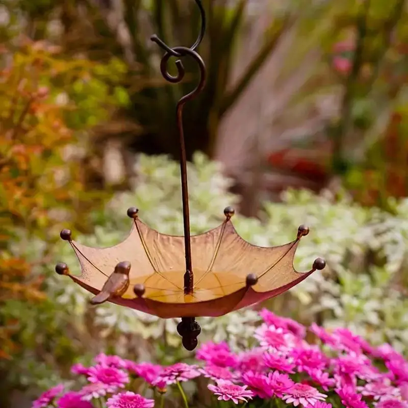 Metal Bird Feeder Rain Guard Garden Courtyard Pendant Umbrella Ornament Bird Feeder Weatherguard Front Porch Hooks For