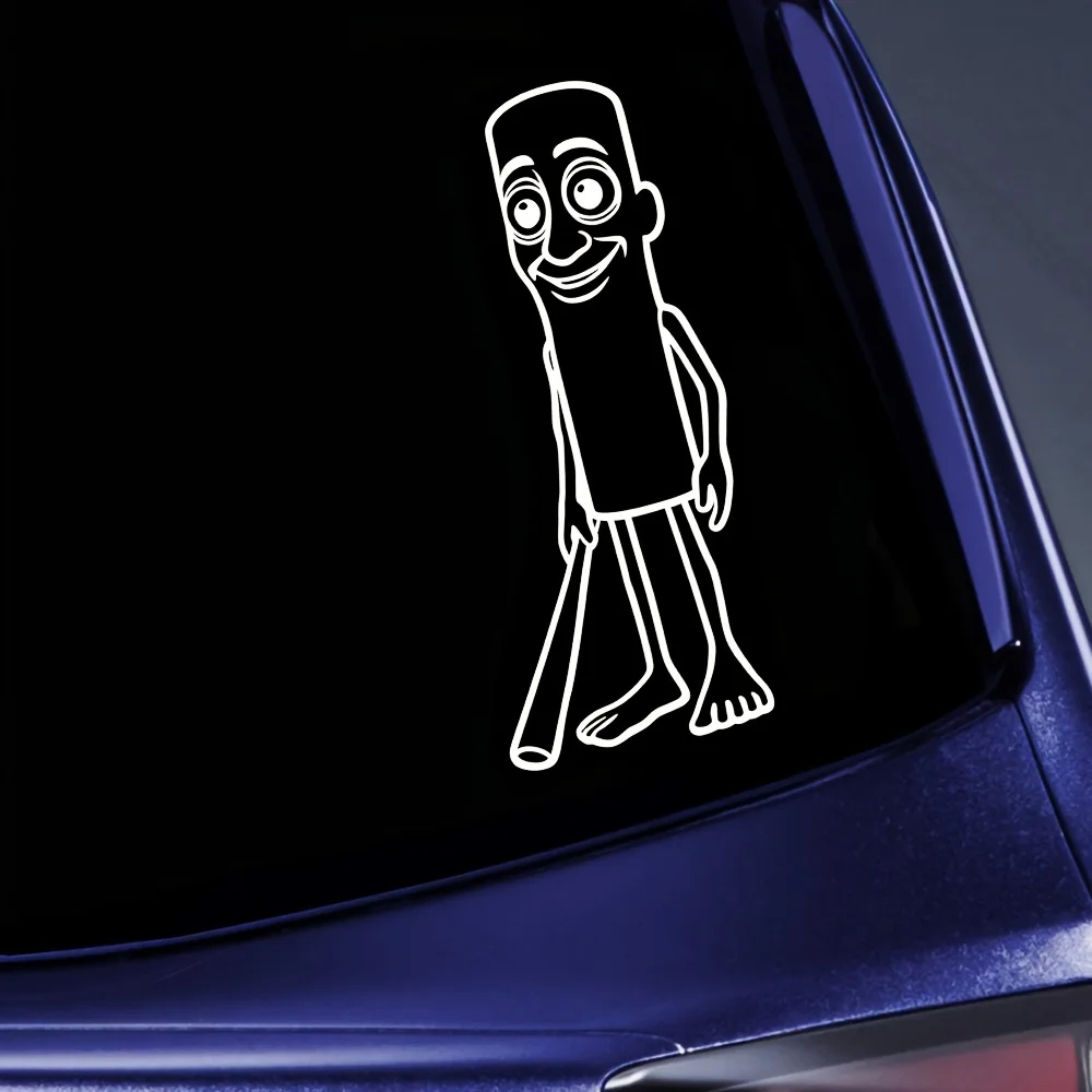 

1pc Funny Line Art Character Vinyl Sticker, Waterproof Outdoor Decal for Car Window, Body and Exterior Decor