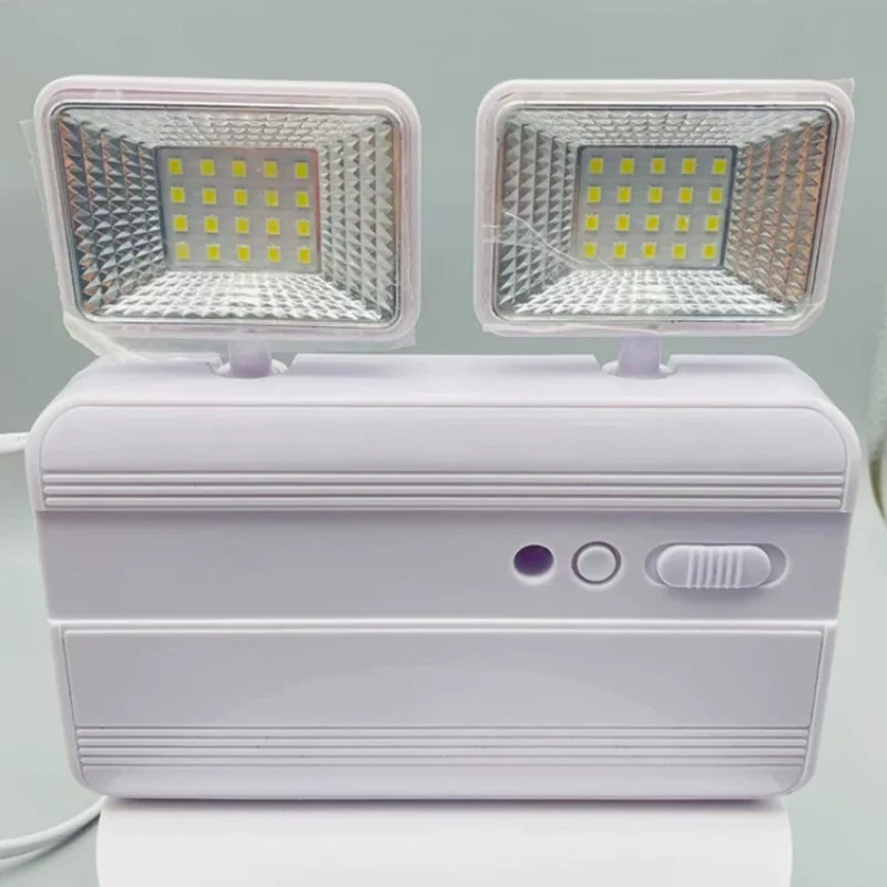 Led Fire Lighting Foldable Dual Head Emergency Lighting 360 ° Rotatable Lamp Head Automatically Light Up After Power Failure