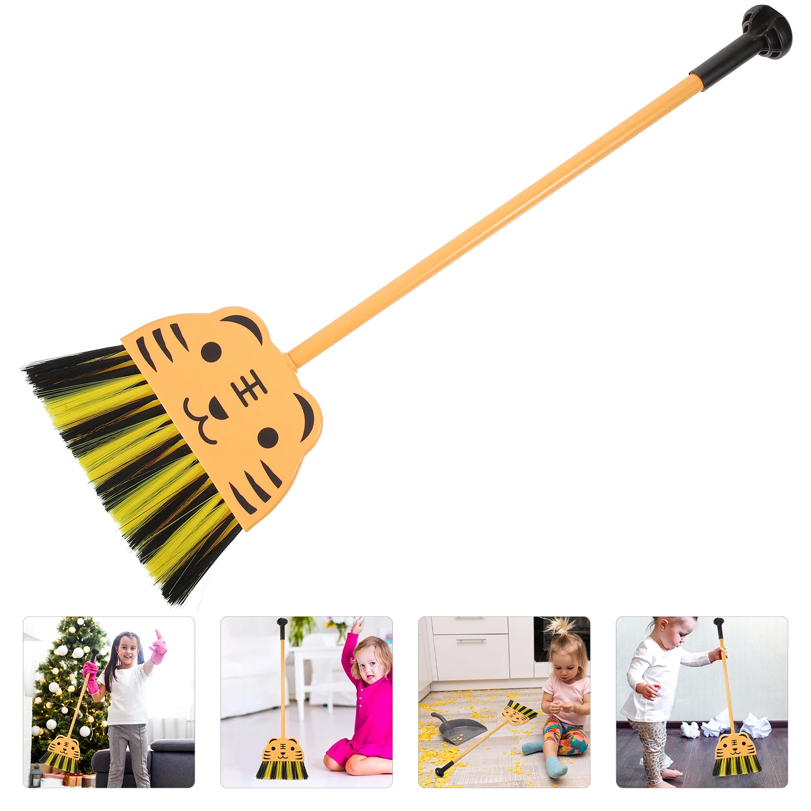 Children's Broom Sweeping for Kids Pretend Play Supplies Toddler Plastic Cleaning Plaything Pan Housekeeping Brush Tools Toy