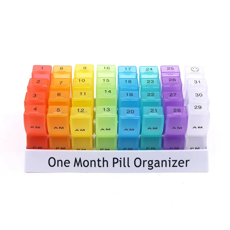 Monthly 31 Days Medicine Medical Pill Box Pill Case Storage Box Travel Medicine Box Holder Tablet Organizer for Vitamins