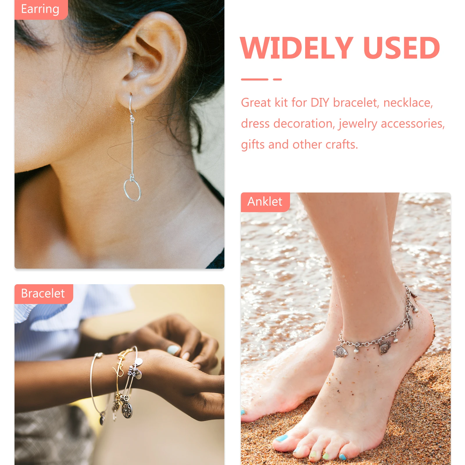 

Sliced ​​earrings DIY Clay Craft Spacer Jewelry Necklace Flat Making Charm Decoration