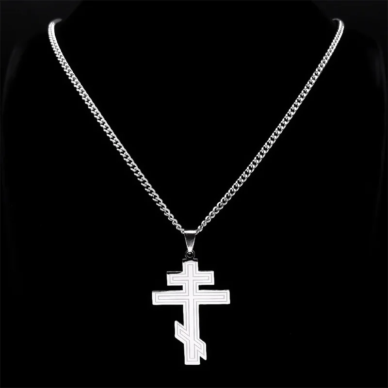 الهيب هوب الفولاذ المقاوم للصدأ الأرثوذكسية الصليب قلادة الإيمان المسيح تميمة قلادة القلائد الكلاسيكية الدينية بالجملة مجوهرات هدايا
