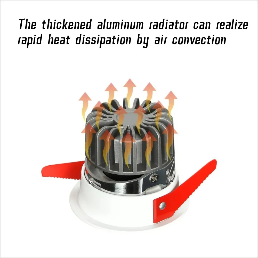 راحة المضادة للوهج LED عكس الضوء COB الأضواء 5W7W10W 12W15W18W رقاقة 20 واط 24 واط النازل مصباح السقف AC85-265V الأعمال المنزلية