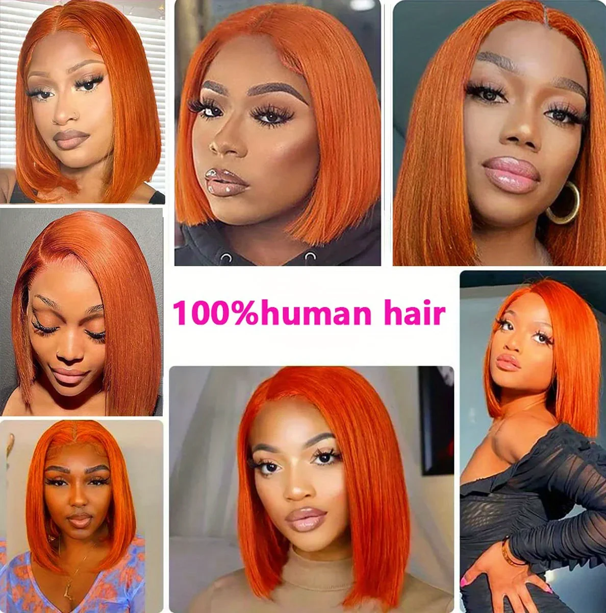 

Ginger Orange Straight Short Bob Aliexpress Online Shopping Human Hair For Women Brazilian Colored Human Hair Wig 100% Hair