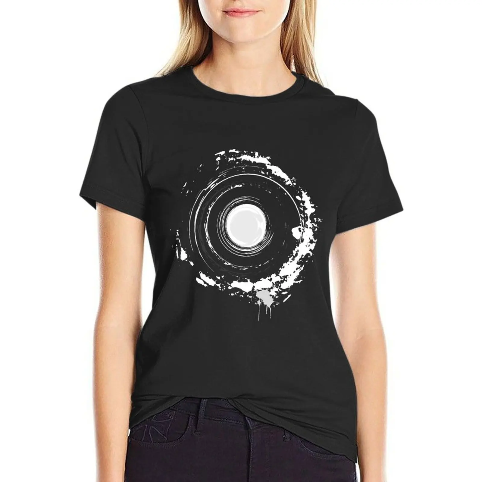 Abstracte Maan Kunst Motief T-Shirt Dame Kleding Zomer Top T-Shirt Jurk Voor Vrouwen Graphic