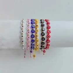 HERLOOK Multi-Color Glaze Turkish Evil Eye Bracelet Jewelry for Women Adjustable String Beaded Bracelets Pulseras Wholesale
