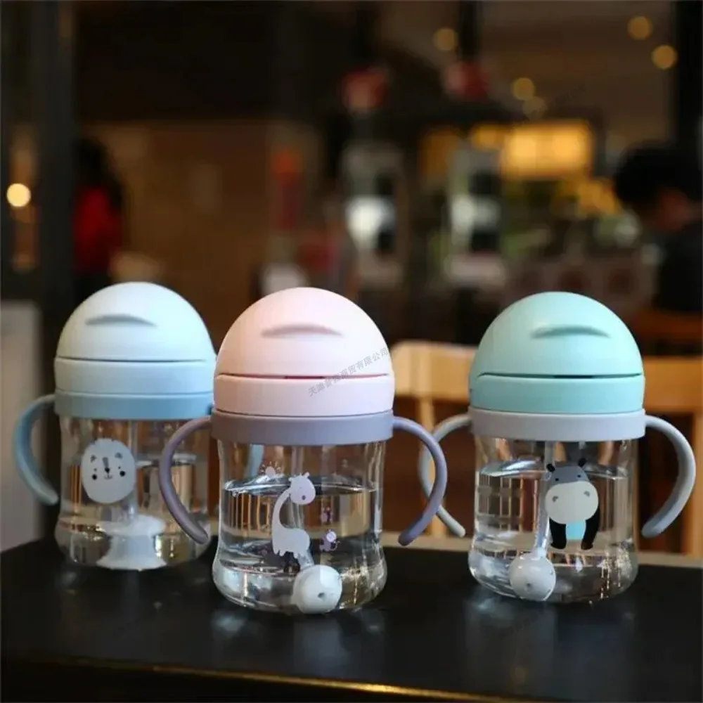 Image 6: 350ml bébé alimentation tasse d'eau potable avec paille Anti-étouffement incassable enfants bouteille d'eau Bebe apprentissage tasses d'eau potable