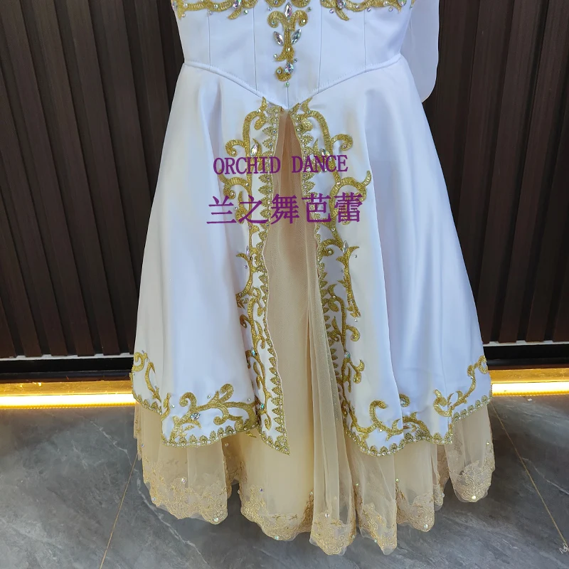 BT2507150 High Quality Custom Size Kids Girls  Ballet Dance Performance Wear Gilsay Cream Long Romantic Tutu Dress