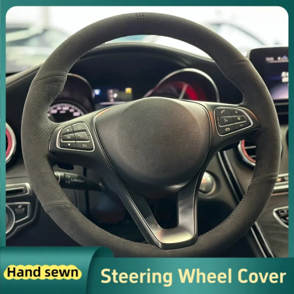 

Car Steering Wheel Braid Cover For Mercedes Benz C200L E63 E300 E320 GLK GLC260 GLA Suede DIY Steering Wrap Car Accessories