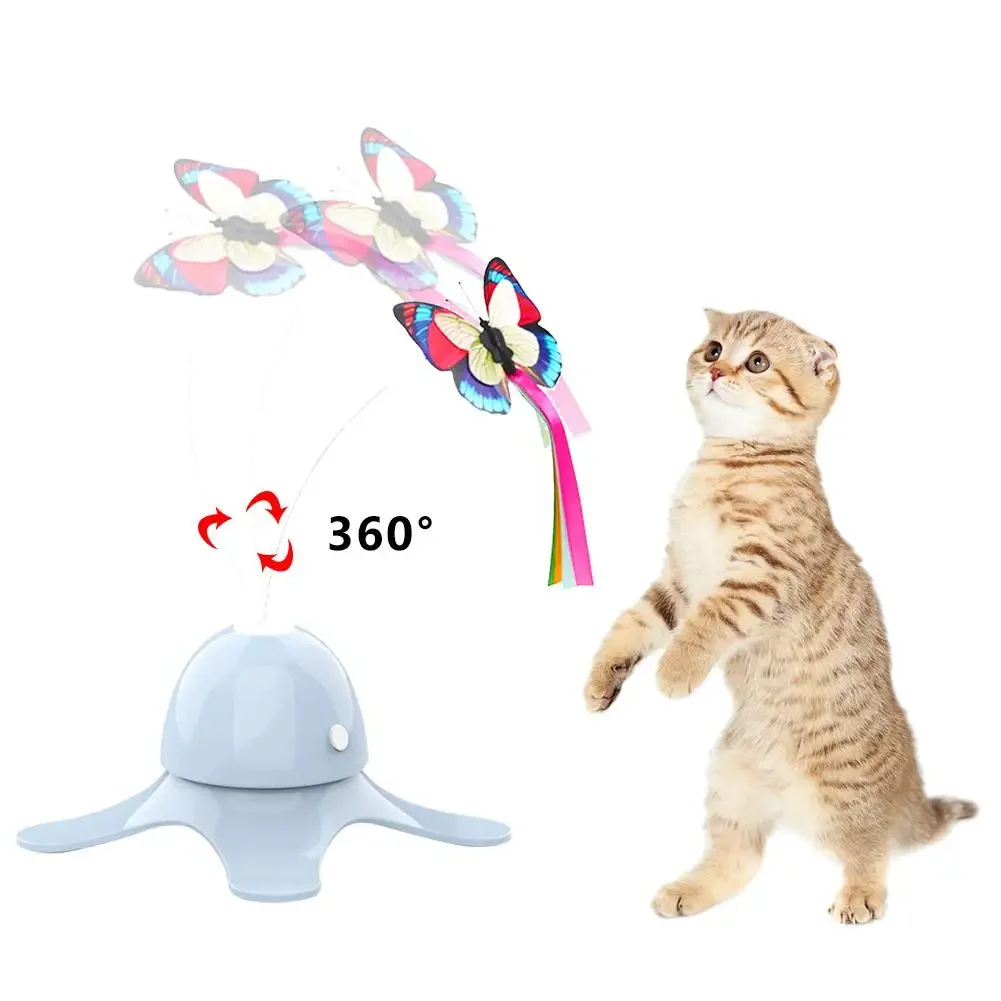 

Игрушка для кошек, электрическая вращающаяся на 360 градусов светящаяся бабочка, забавная игрушка для собак, инструмент для обучения интеллекту, интерактивная игра с котенком, T