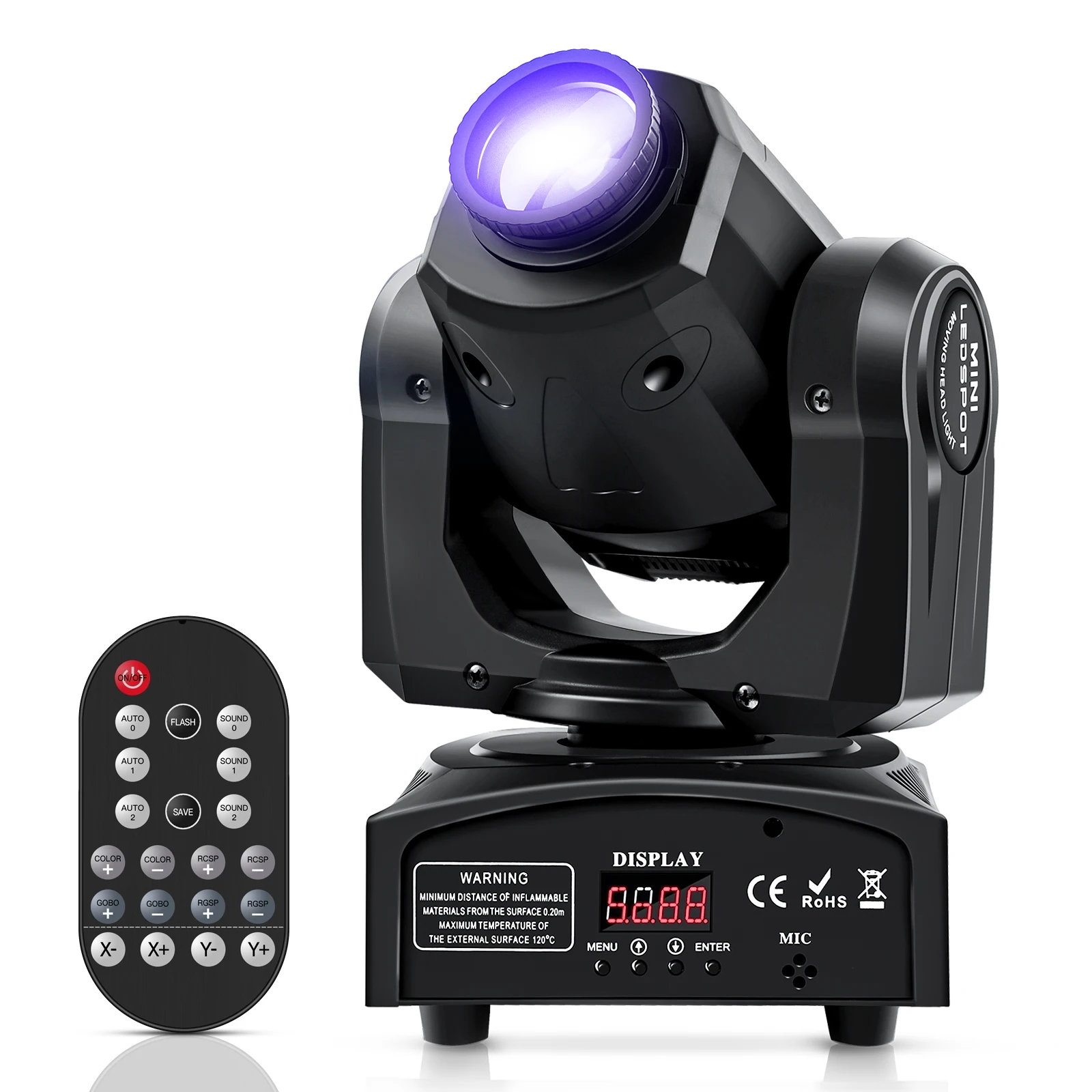 Yiflamefly 60W Moving Head Podiumverlichting 7 Gobos 7 Kleuren Afstandsbediening DJ Lichten DMX Beam Spotlight voor Bruiloft DJ Disco Party