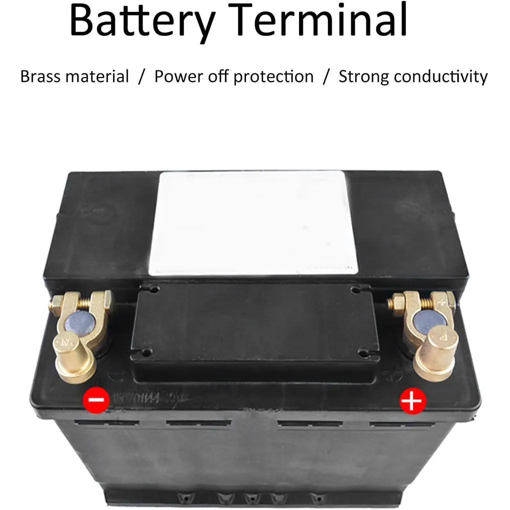 2x Gold Auto Terminals For Long-lasting And Reliable Battery Performance Efficiency Battery Terminal