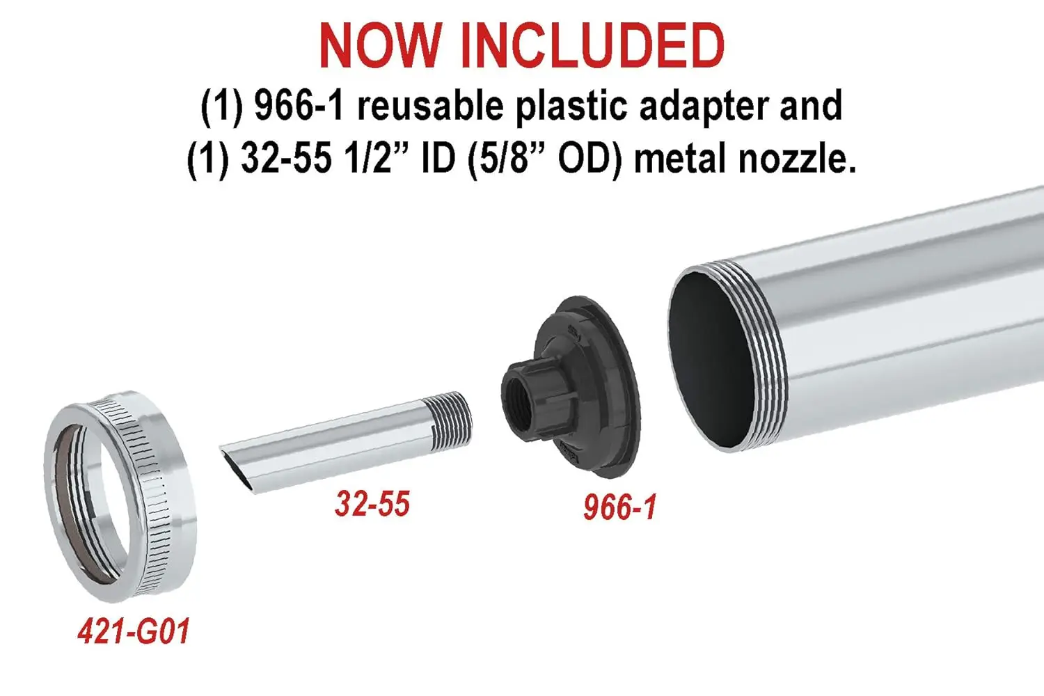 Engineering Company DL-59-T17 Professional Line Special Deluxe Manual Bulk Caulking Gun with Metal Nozzle, Metal Adapter & 3 Ora