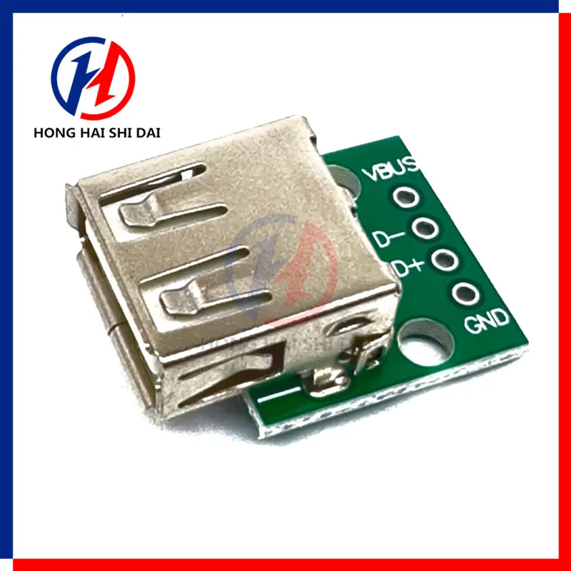 10PCS/Lot USB 2.0 Socket Type A Female USB To DIP 2.54MM PCB USB Breakout Board Pitch Adapter Converter Connector 4 Pin