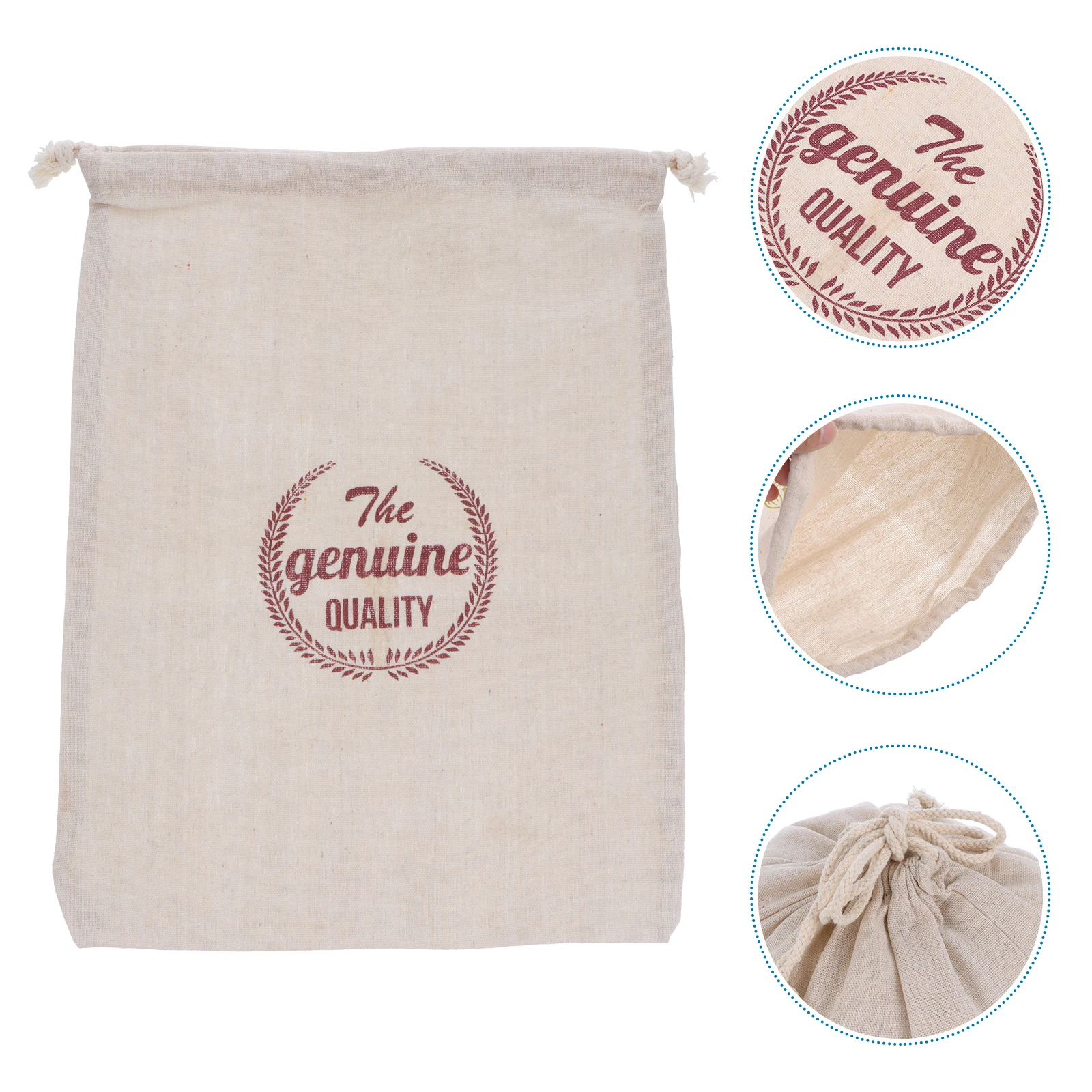 

Organic Cotton Linen Drawstring Bread Bag Grocery Storage Bread Storage Pouch Pouch Unbleached Sturdy Kitchen