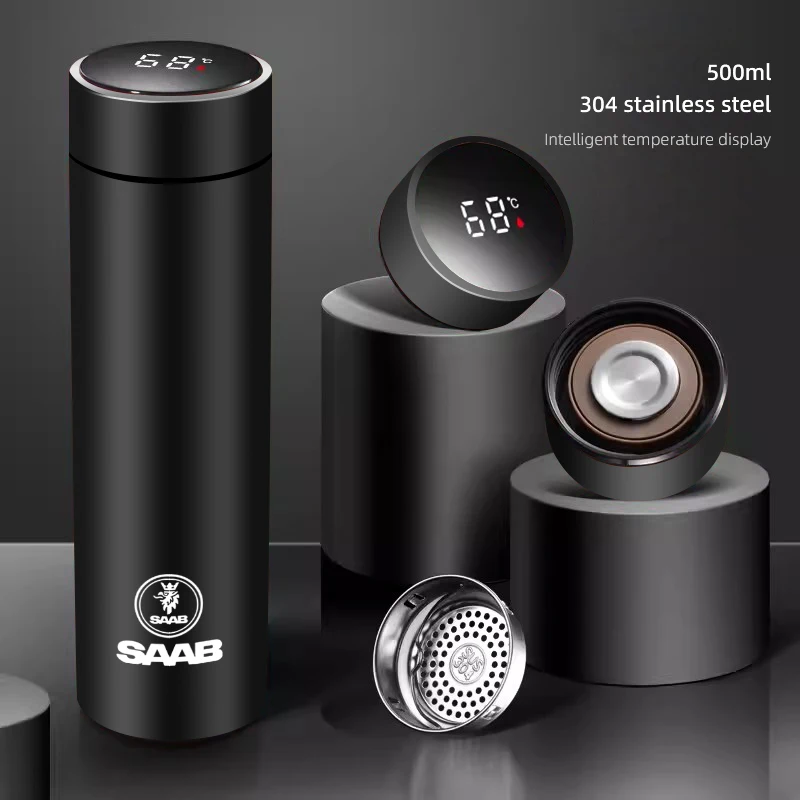 Car Insulated Cup 500ml Water Cup Coffee Tea Thermos For Saab 93 93X 95 96 97 94X 92X 99 9X 9000 TurboX Phoenix Sonett