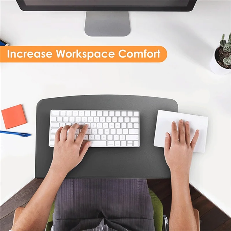 【B07R】Clamp-On Hoekbureau Connector Mouwplaat L Bureauplatform Verlengbevestiging Hoekbureaumat - Zwart