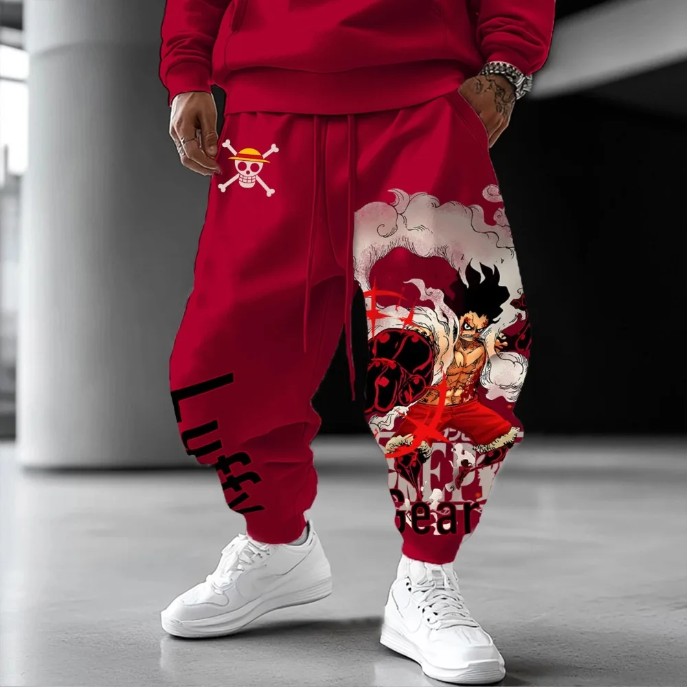 กางเกงวอร์ม ONE PIECE รุ่นใหม่สำหรับผู้ชายและผู้หญิง ปี 2025 ลายพิมพ์อนิเมะแนวสตรีท ใส่สบายๆ สไตล์ลำลอง ใส่ได้หลายโอกาส