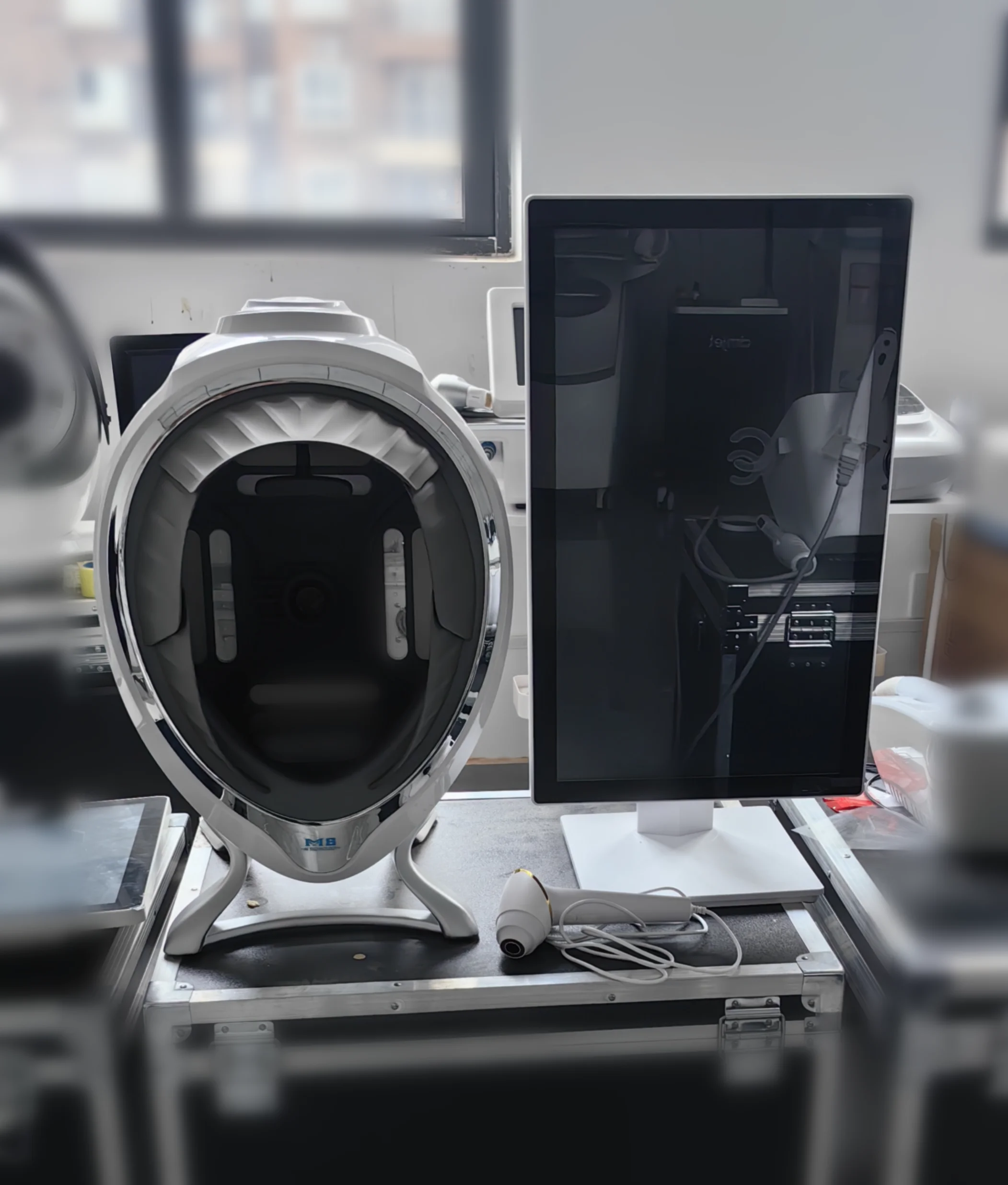 Analisador de pele facial 3D AI Análise abrangente de pele e diagnóstico de problemas 8 espectro 36 milhões de pixels de nível industrial