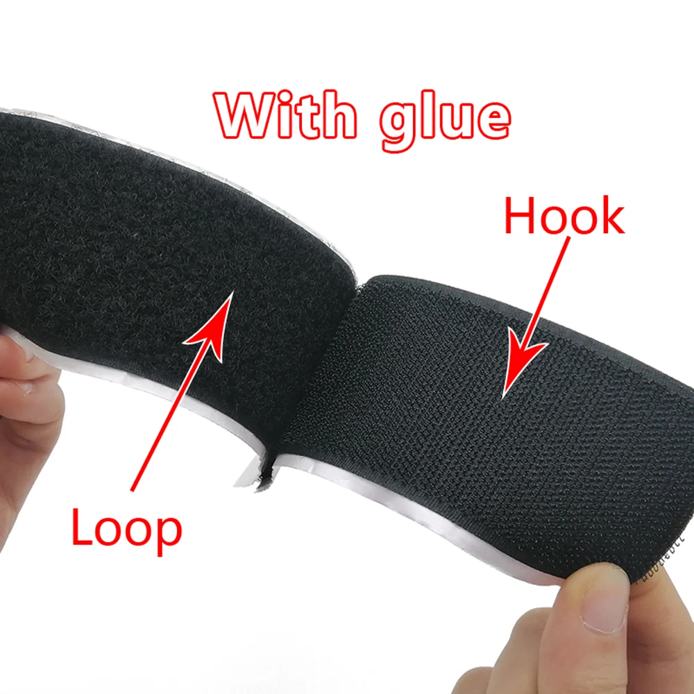 200mm Strong self-adhesive fastener tape hook and loop adhesive tape magic gum strap sticker tape wiht glue for DIY