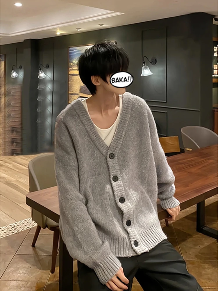 

Мужской вязаный кардиган Cleanfit: модный, высококачественный, с V-образным вырезом, осенний, повседневный, свободного кроя