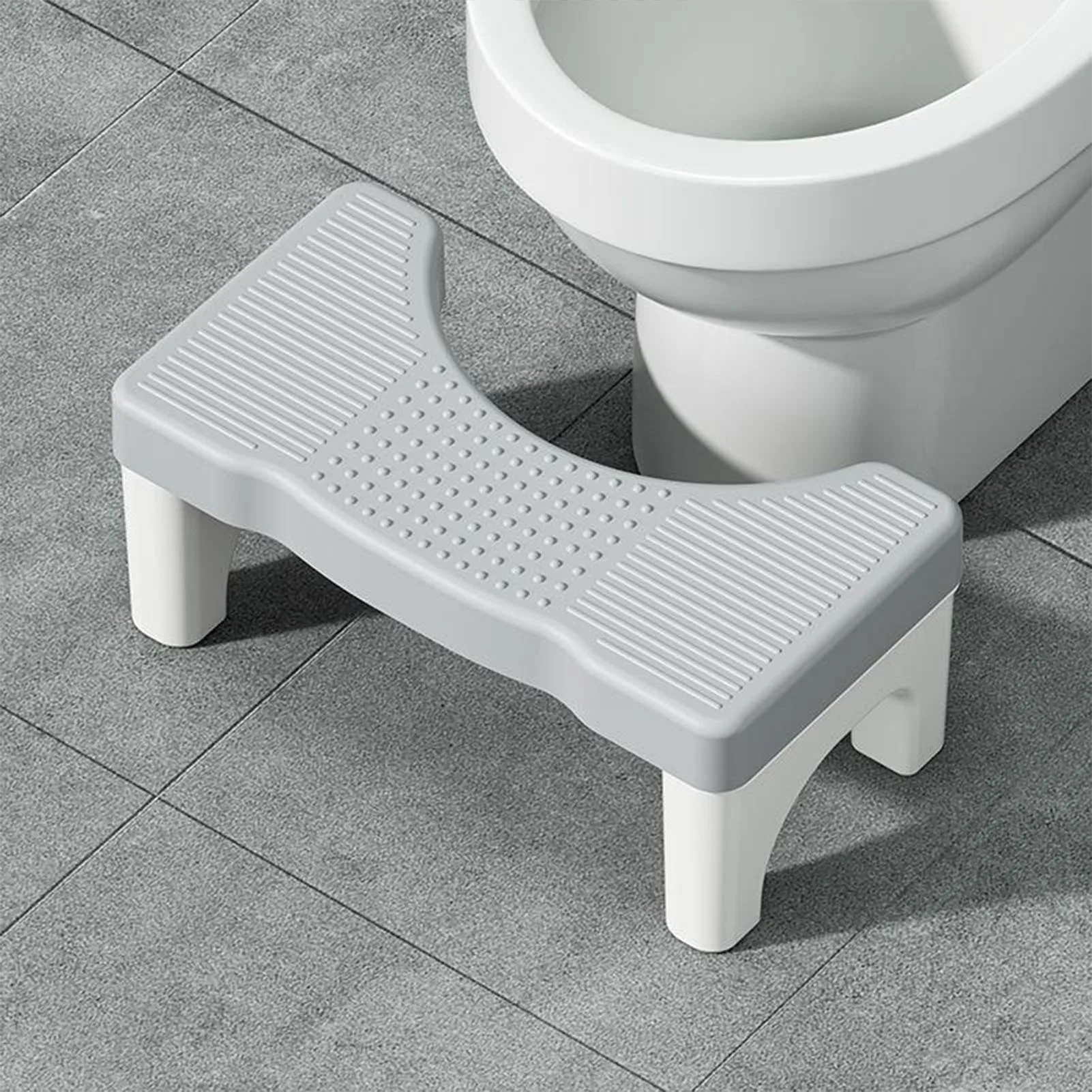 Gray Bathroom Toilet Stool Removable Topper Toilet Stool Gifts for Seniors and Kids