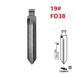 Hoja de llave de Metal abatible sin cortar, 10 piezas, FO38, para Ford Lincoln Mercury, EE. UU., KD, Keydiy, Xhorse, VVDI, mandos universales No.19