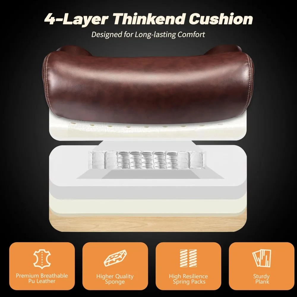 كرسي مكتب تنفيذي 600 رطل كبير وطويل، كراسي مكتب جلدية مع دعم قطني قابل للتعديل، كرسي مكتب تنفيذي هادئ #3