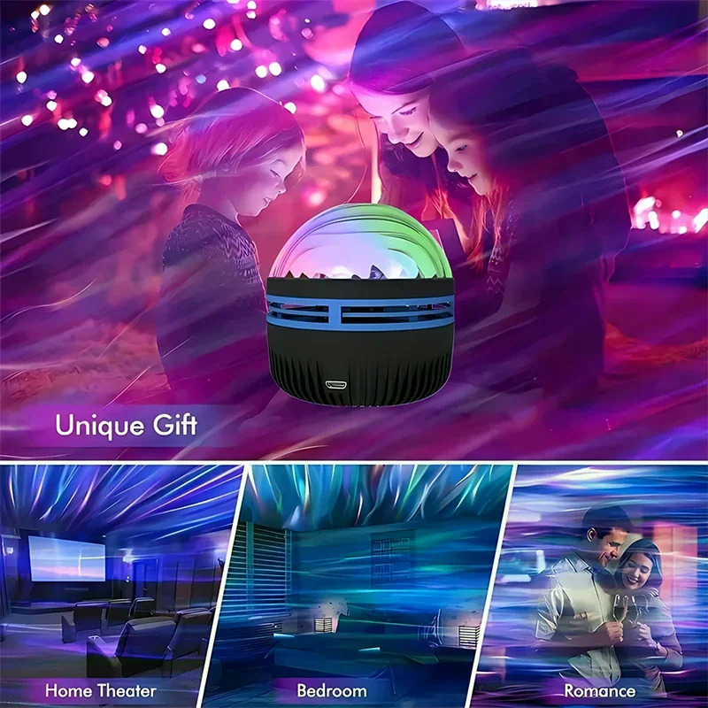 Led Aurora Starry Projection Lamp Water Ripple Disco Light Romantic Atmosphere For All Seasons