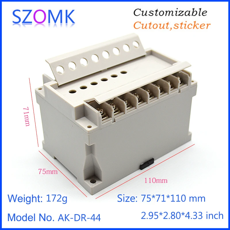 1Piece Szomk din rail electrical junction box plastic wifi sensor PCB design enclosure box hot selling project box