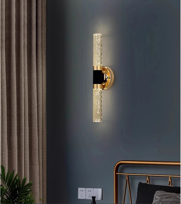 أضواء الجدار الشمعدان الحديثة لأضواء مرآة حمام الفندق مع التبديل تركيبات الإضاءة الديكور الاكريليك الكروم الأسود