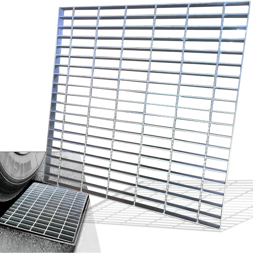 

Steel Drain Grate, 28x28 Outdoor Drain Cover, B Class Sewer Grate, Durable Heavy Duty Channel Grate, Sliver Square Drain