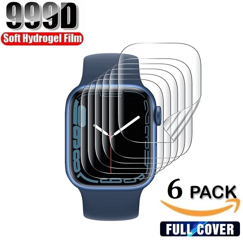 Lamina de hidrogel protector pantalla Apple Watch 8 7 SE 6 5 4 (no vidrio templado) protector película Apple Watch 45mm 41mm 44mm 40mm 42mm 38mm (no cristal templado )