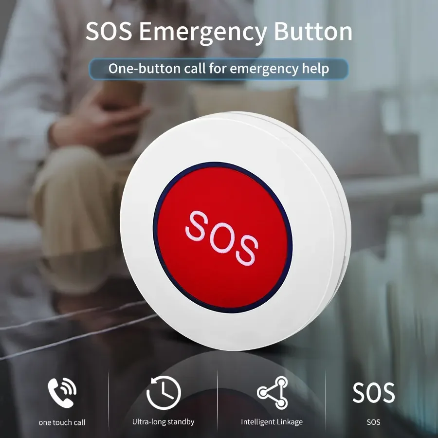 Tuya Smart ZigBee SOS Button Sensor Alarm Children Elderly Patient Alarm Emergency Button Tuya Smart Life App Remote Control