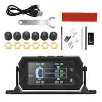 Solar Car RV Truck TPMS Tire Pressure Monitoring System With 6 External Sensors 180° Adjustable Bracket Tyre Diagnostic Tools