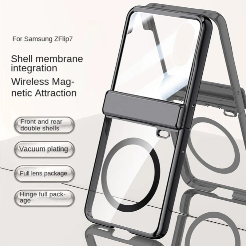 

Чехол из закаленного стекла с полной защитой для Honor Magic V Flip 2, Magsafe, задняя крышка с беспроводной зарядкой для Magic V Flip2