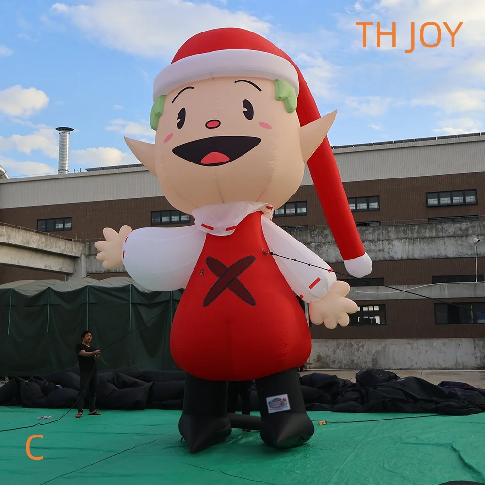 fast air ship to door,20ft 6m tall Santa cartoon Inflatable Christmas Elf for outdoor decoration