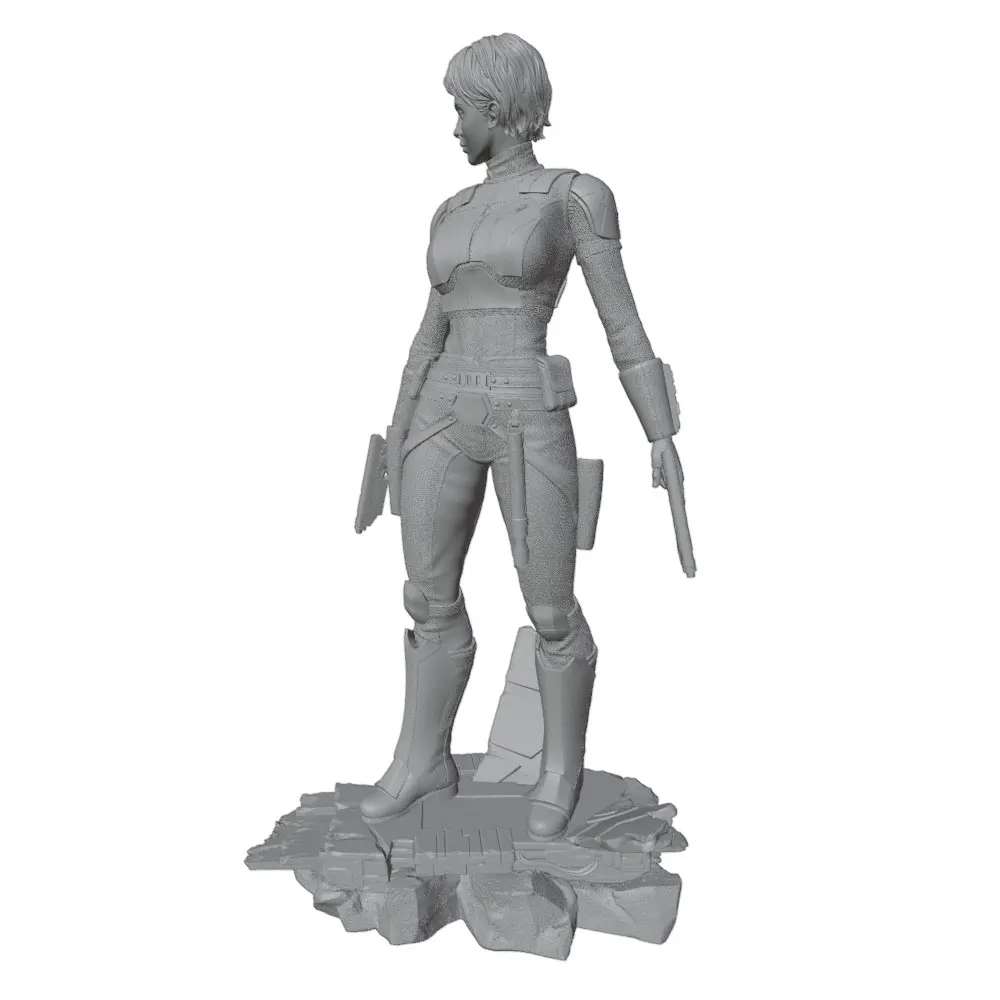 75MM100MM120MM150MM Female Warrior Resin Model Kits  3D Printed Gray Model Figurine DIY Doll Model Unassembled And Unpainted view 4