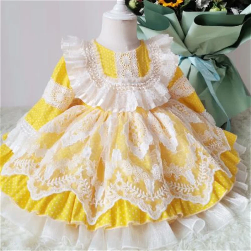 robe-de-princesse-lolita-jaune-pour-fille-manches-longues-dentelle-retro-cour-espagnole-bebe-enfant-mode-magnifique