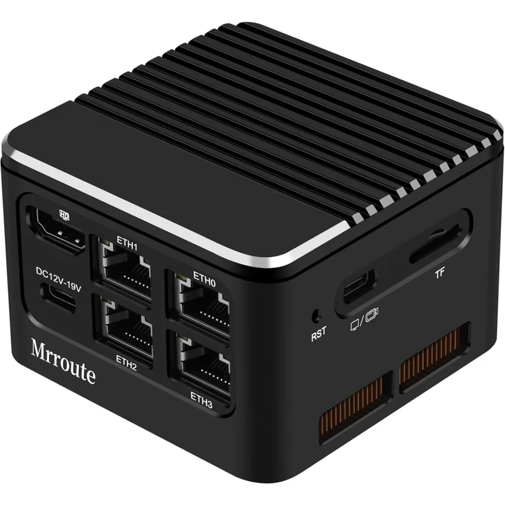 Mini router MR-M1 Plus Alder Lake i3-N305, 8C/8T, fino a 3,8 GHz, 16G RAM SENZA SSD, display Type-C/4K, 4X LAN i226-V 2,5GbE