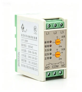 

JVRW Adjustable Three Phase Voltage Monitoring Relay, Over Under Voltage Phase Sequence Protector, 380VAC Motor Protection Relay