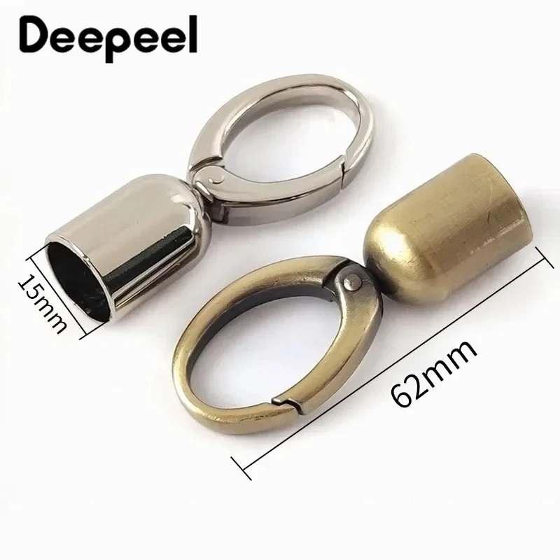 2/4/10Pcs Deepeel 15mm Metal Buckles Tassel Cap Clip Clasp for Bag Strap Connector Hanger Stopper Cord Hook Hardware Accessories