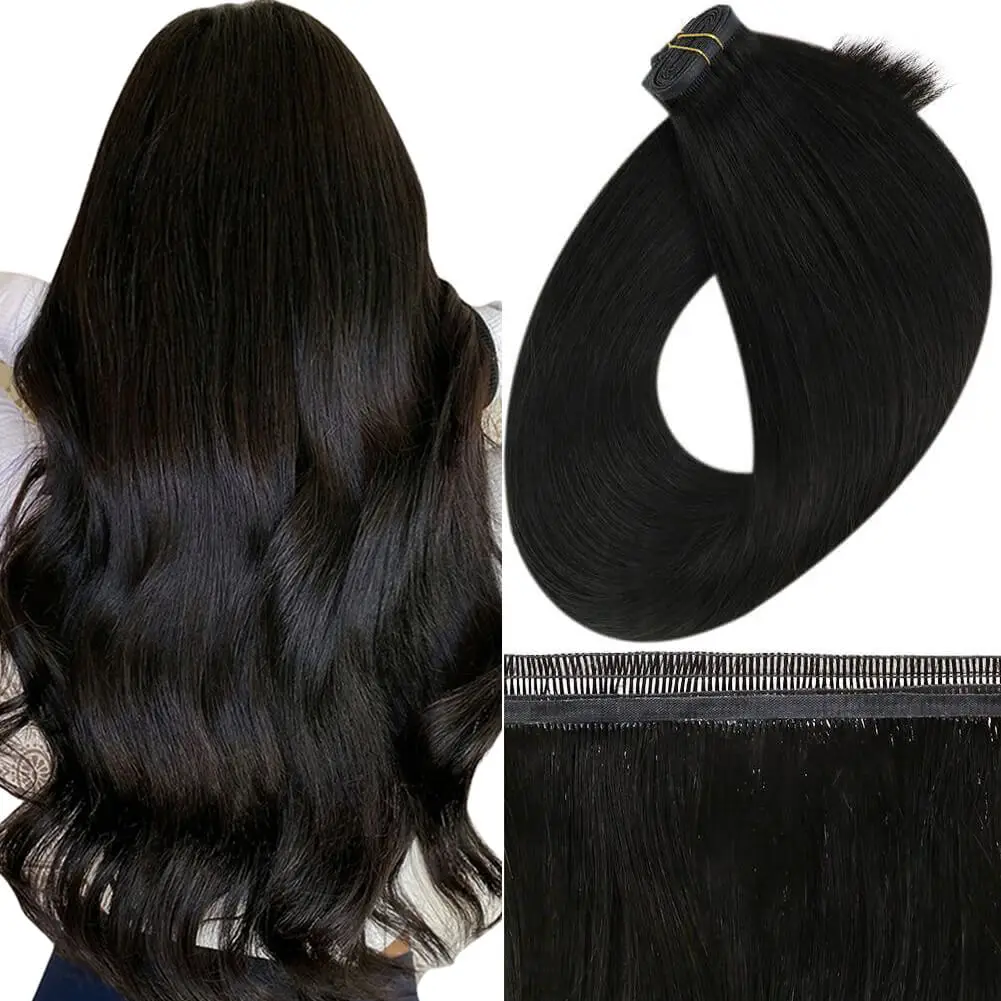 

[Last 12 Months] Ugeat Flat Silk Hair Weft Virgin Human Hair 100% Sew in Hair Weft Hair Extensions