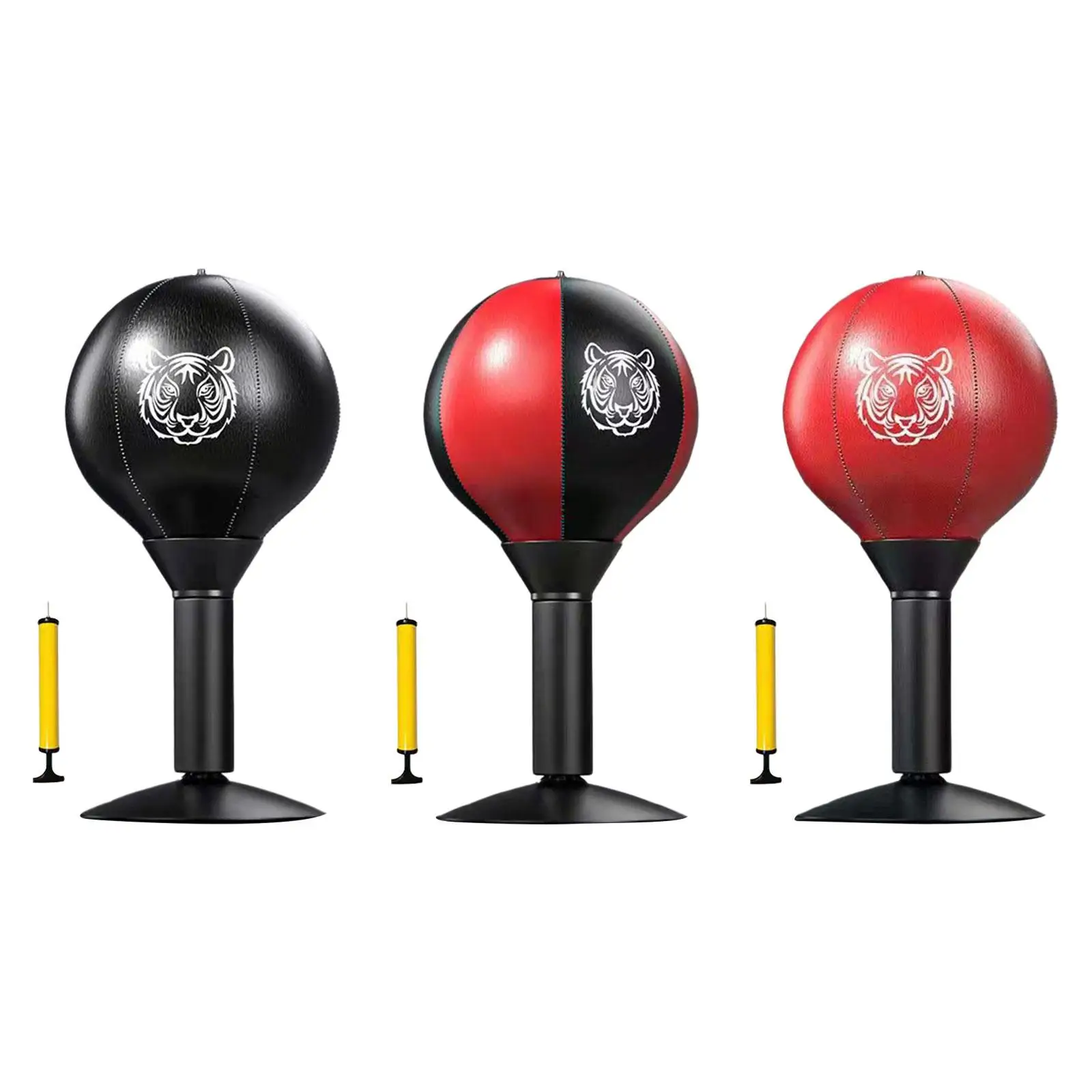 Desktop Punching Bag Table Boxing Punch Ball Suction Gear PU Leather Home Gym