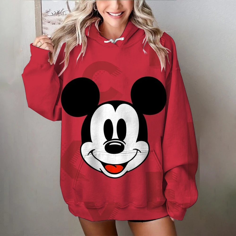 2024 Autumn Street Harajuku Fashion Women\'s Top Christmas New Mickey and Minnie Pattern Children\'s Casual Hoodie y2k