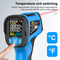 Mestek Infrared Thermometer -40~800℃  Professional Digital IR-LCD Temperature Meter Non-contact Laser Thermometers Pyrometer