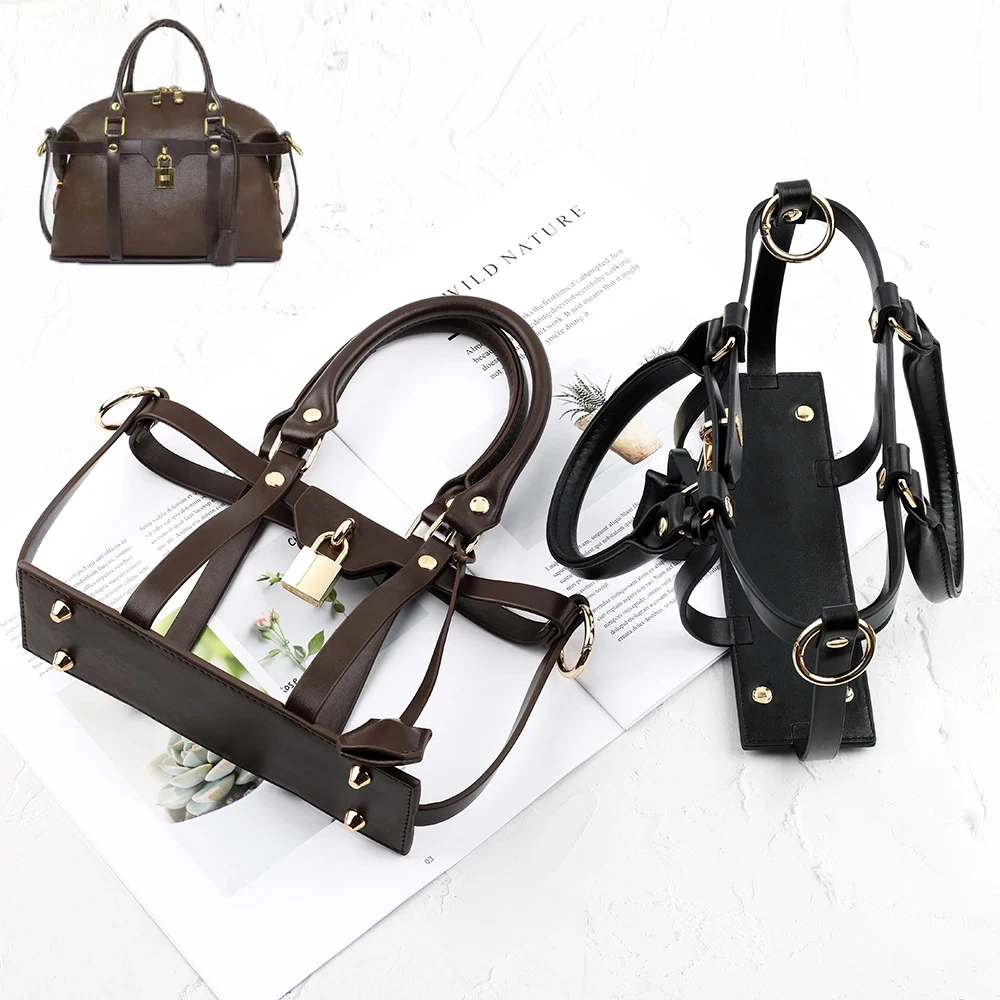 PU Leather Handmade Bag Crafting Set Black Coffee Shoulder Strap Bag Bottom For Knitting Handbag Sewing Backpack Accessories