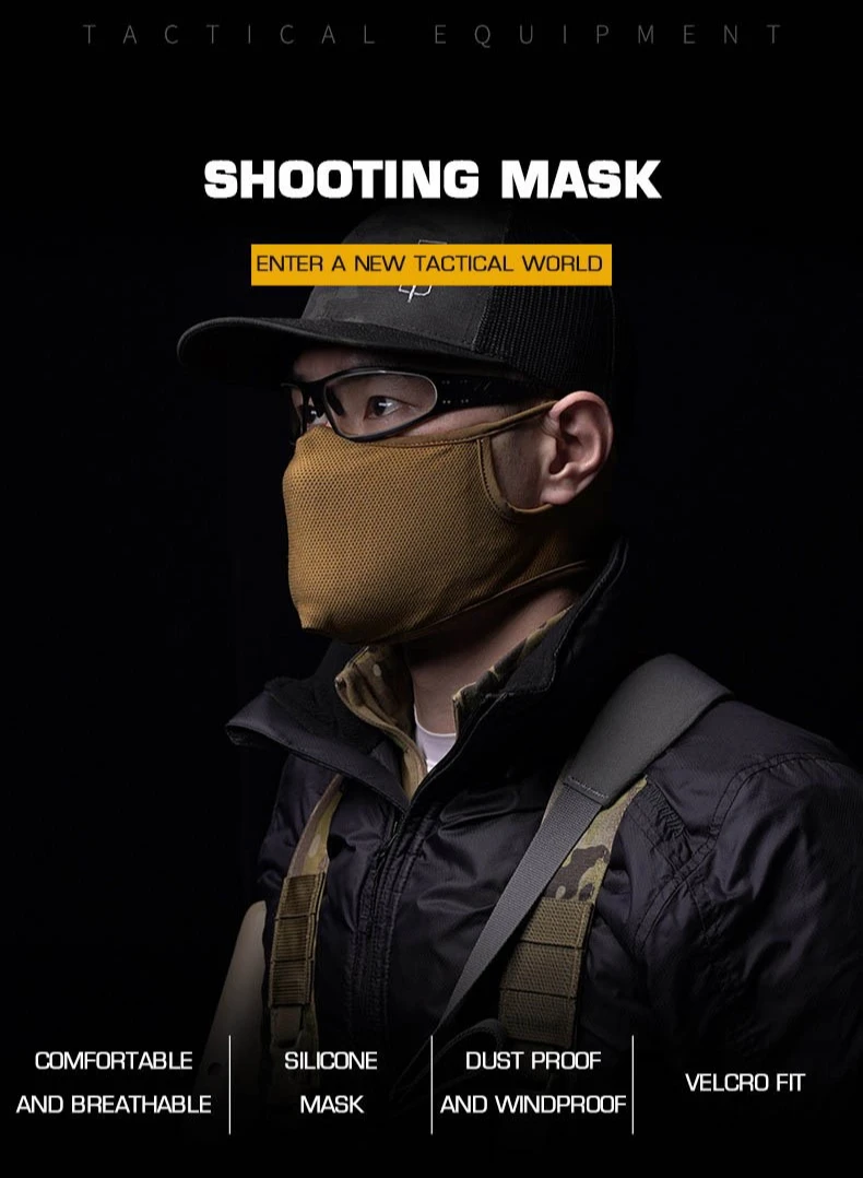 Tactical Shooting Half Face Balaclava Mask for CS Militar Hunting Outdoor Riding Hiking Breathable Comfortable Bandana