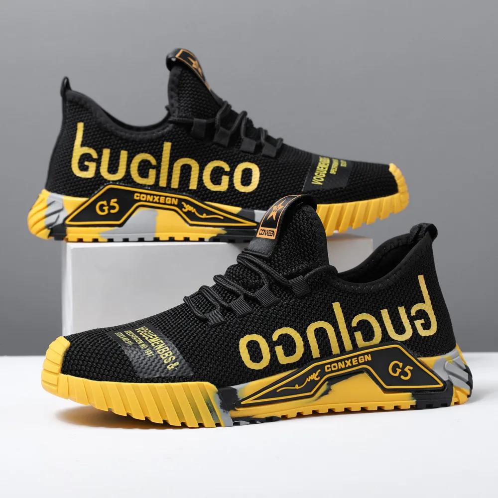 Low cut Lightweight Mesh Sports Shoes Men's Casual Shoes Korean Edition Trendy Shoes Summer Flying Weaving Mens Running Shoes